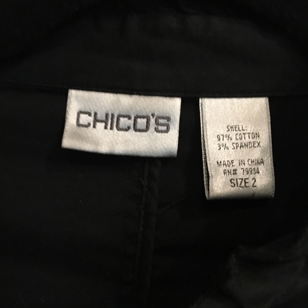 Chico’s Black Ruffle Front Button Jacket - image 2